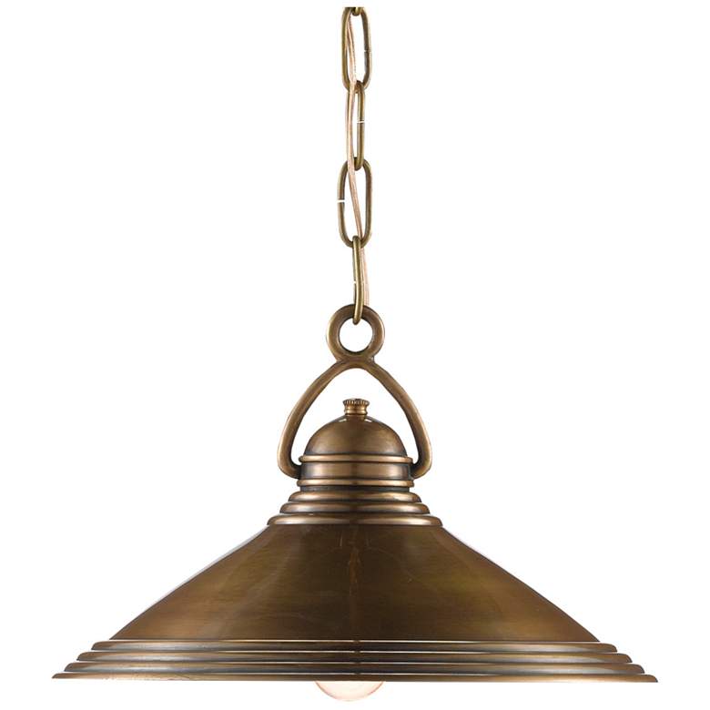 Image 1 Currey & Company Weybright 13" Brass 1-Light Pendant