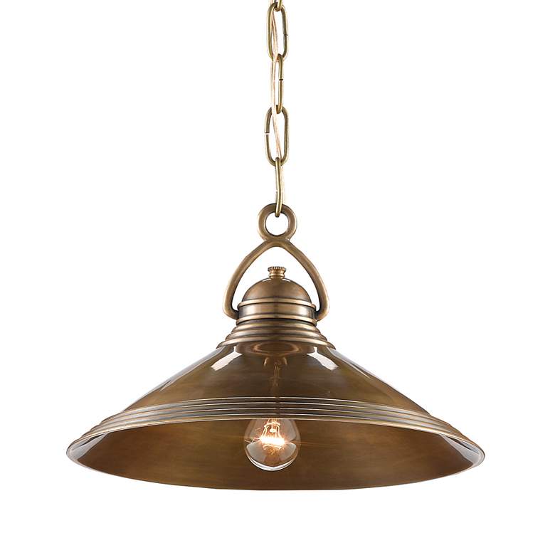 Image 2 Currey & Company Weybright 13" Brass 1-Light Pendant more views