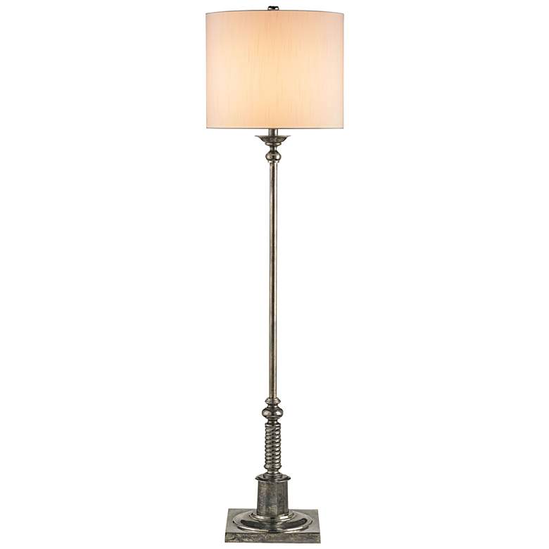 Image 1 Currey and Company Whigmore Tarnished Silver Floor Lamp