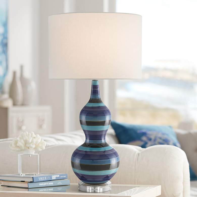 Image 1 Currey and Company Willis Multi-color Ceramic Table Lamp