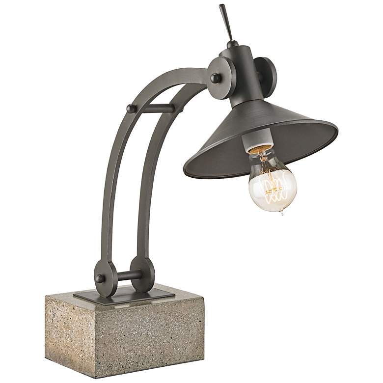 Image 1 Currey and Company Willivee Gray Wrought Iron Desk Lamp