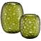 Currey and Company Wintergreen Olive Glass Vases Set of 2
