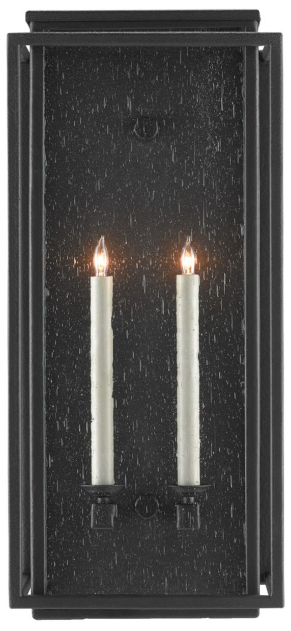 Image 3 Currey & Company Wright 27" High Midnight Black Outdoor Wall Sconc more views