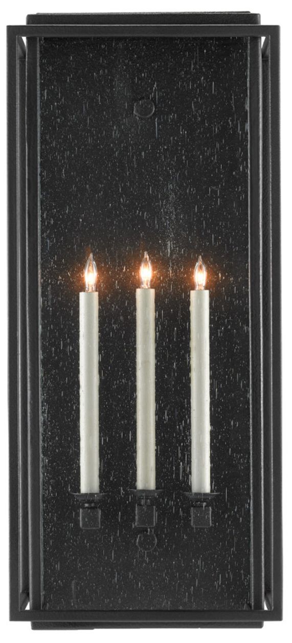 Image 3 Currey & Company Wright 32" High Midnight Black Outdoor Wall Sconc more views