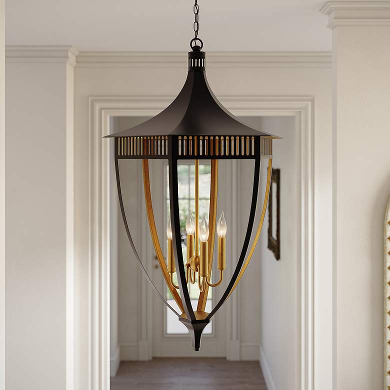 Image 1 Currey & Company Wycombe 23.5" Black 4-Light Lantern