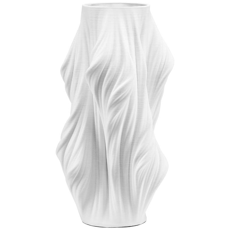 Image 1 Currey and Company Yin White 14 1/2" High Decorative Vase
