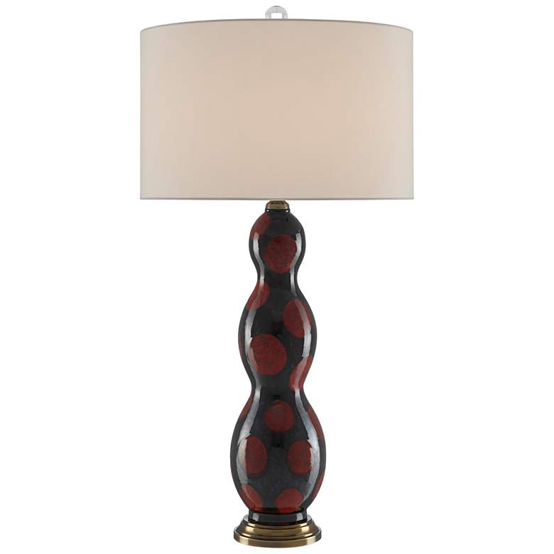 Image 1 Currey and Company Yoshis Black and Red Ceramic Table Lamp