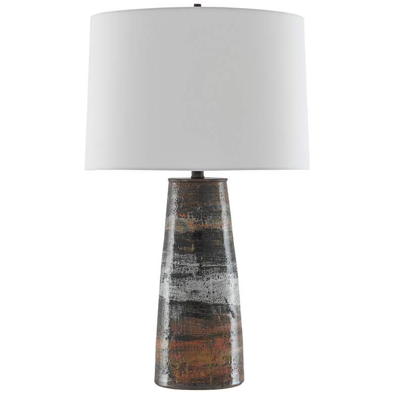 Image 1 Currey &amp; Company Zadoc Terracotta Natural Cloud Table Lamp