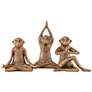 Currey and Company Zen Antique Brass Monkey Statues Set of 3