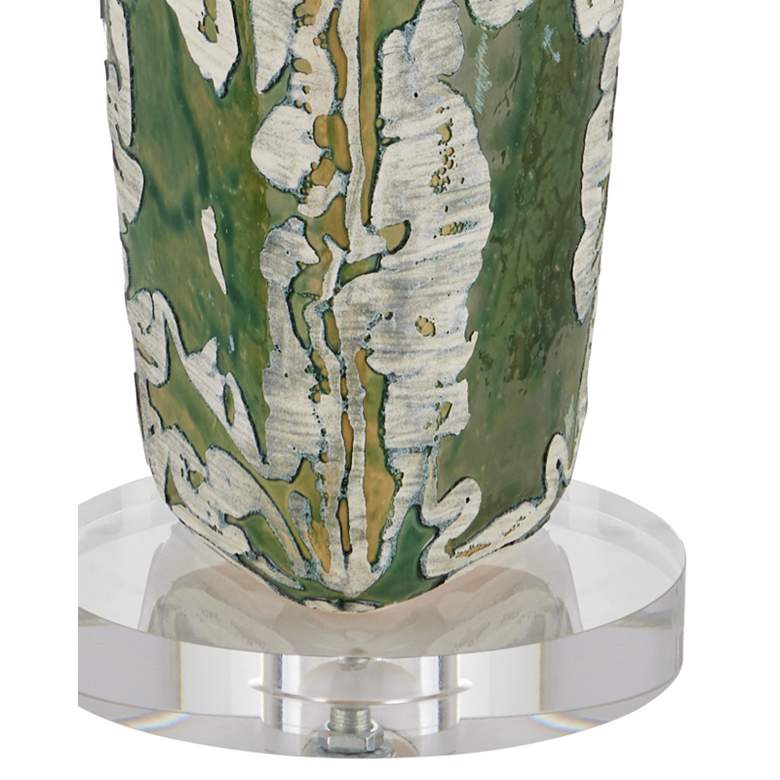 Image 4 Currey & Company Zowan Matte Green w/ Cream Ceramic Table Lamp more views