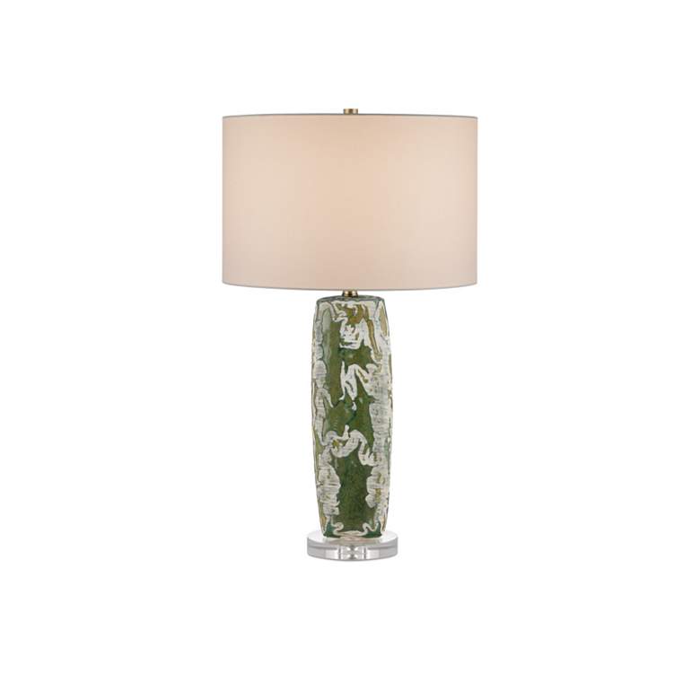 Image 6 Currey & Company Zowan Matte Green w/ Cream Ceramic Table Lamp more views