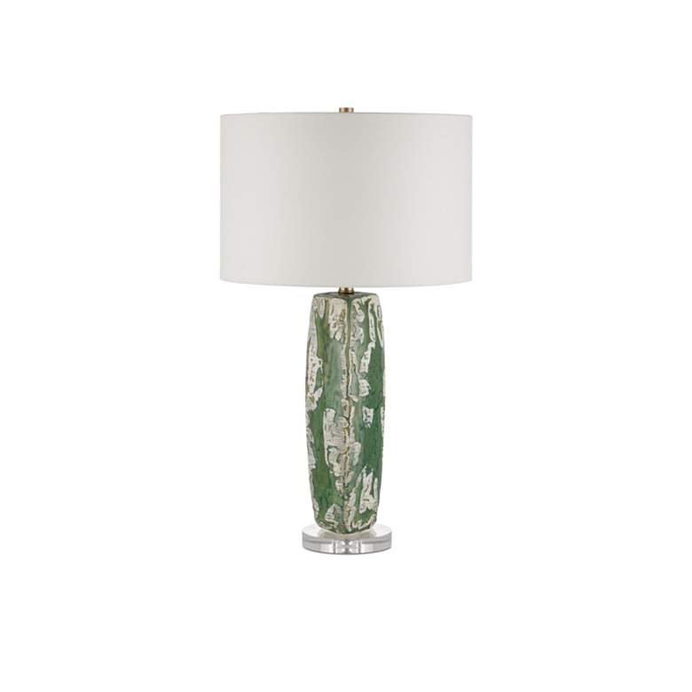 Image 7 Currey & Company Zowan Matte Green w/ Cream Ceramic Table Lamp more views