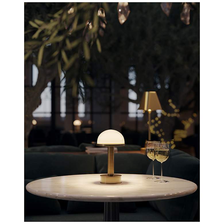 Image 7 Currey & Company 10.25" Promenade Brass Cordless Rechargeable Table Lamp more views