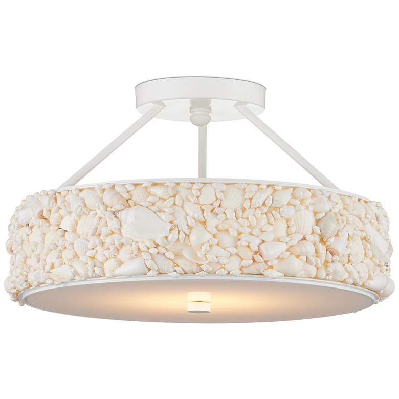 Image 1 Currey & Company 10.5" x 18.5" Turbinella 1-Light Semi-Flush Mount