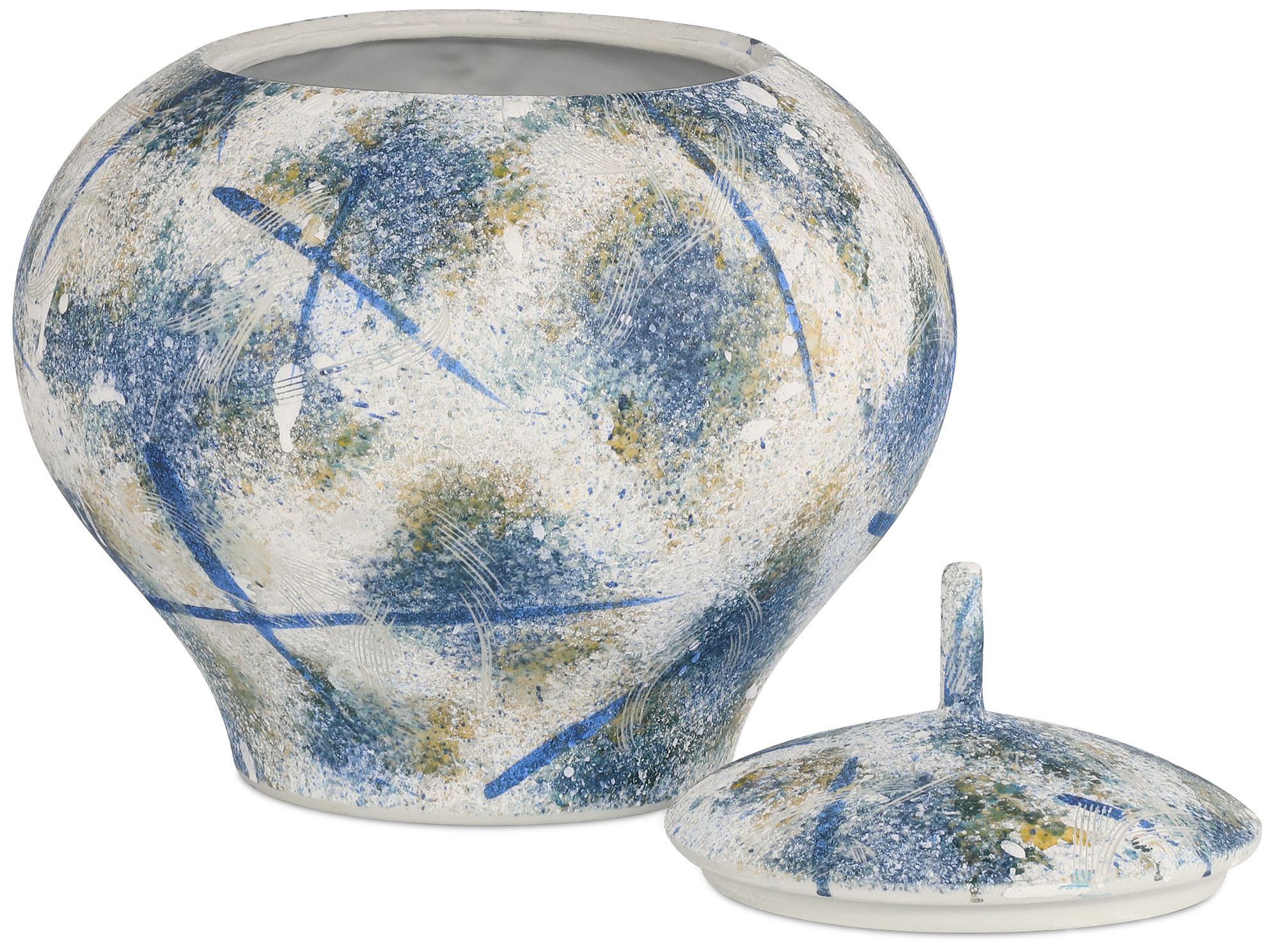 Image 5 Currey & Company 10.75" Jackson Blue & White Vase more views