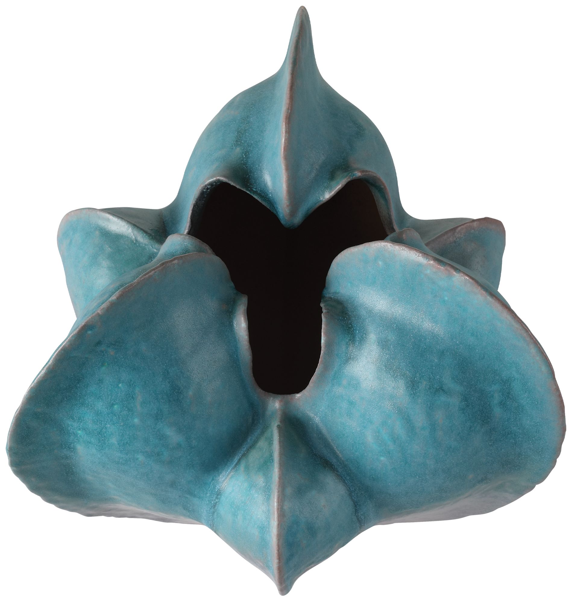 Image 4 Currey & Company 11.75" Free-Form Blue Vase more views