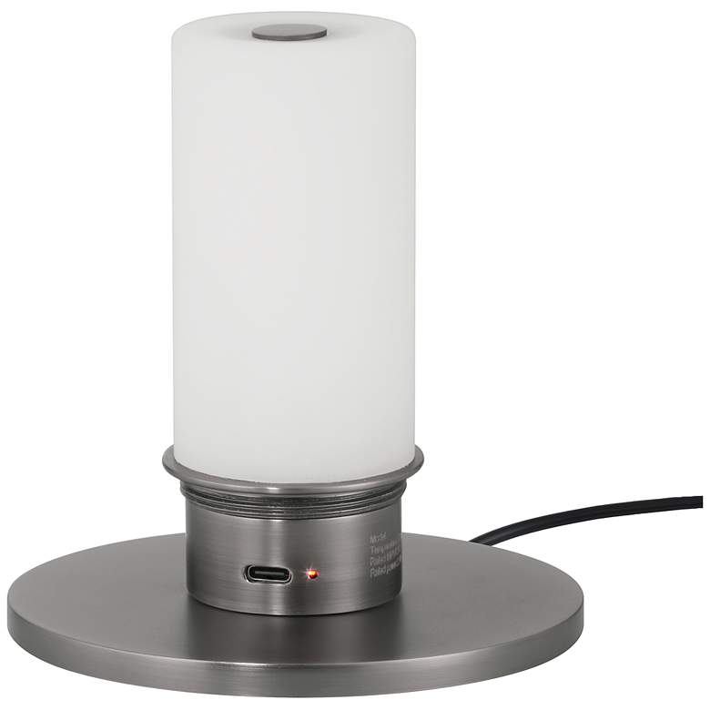 Image 6 Currey & Company 12.0" Galavant Nickel Cordless Rechargeable Table Lamp more views
