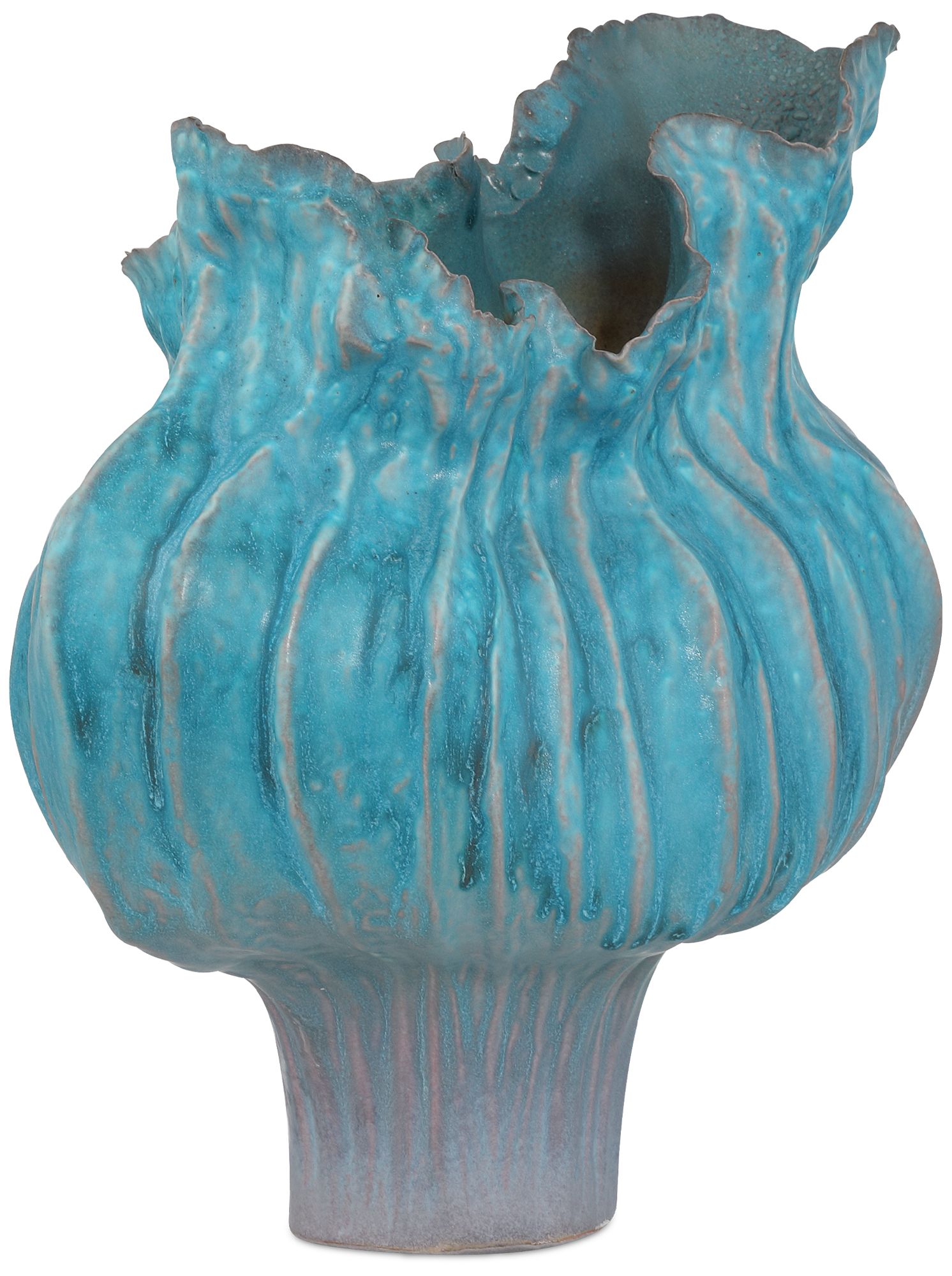 Image 3 Currey & Company 12.75" Flying Silk Blue Vase more views