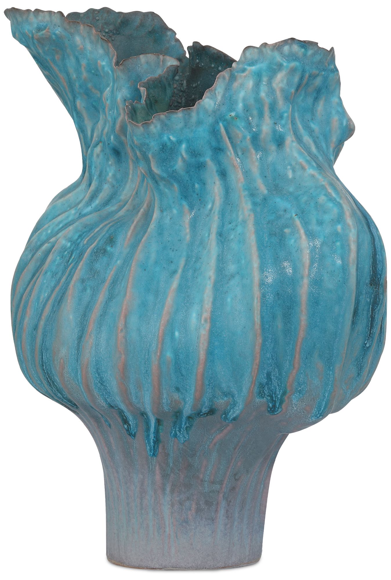 Image 4 Currey & Company 12.75" Flying Silk Blue Vase more views