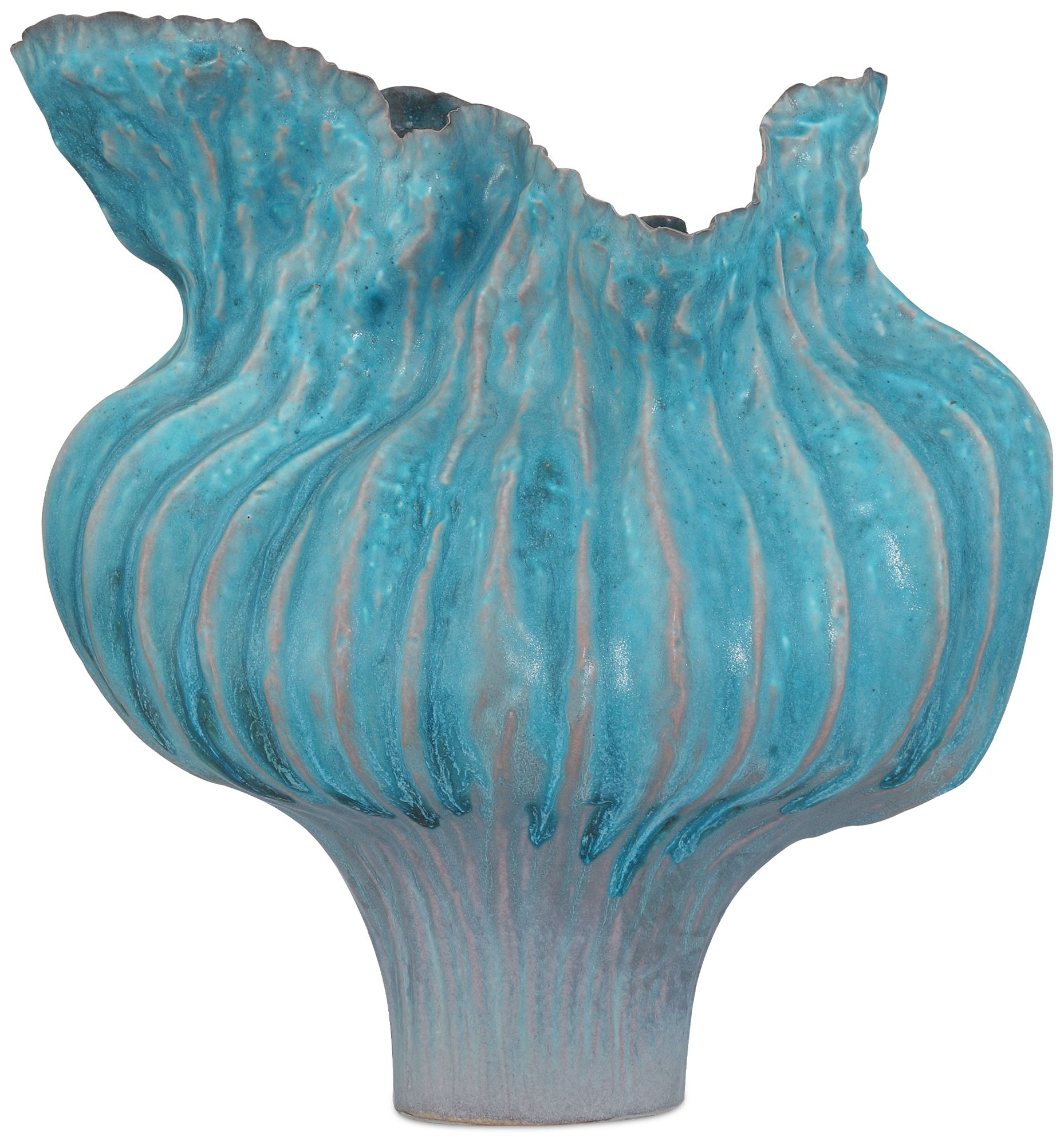 Image 5 Currey & Company 12.75" Flying Silk Blue Vase more views