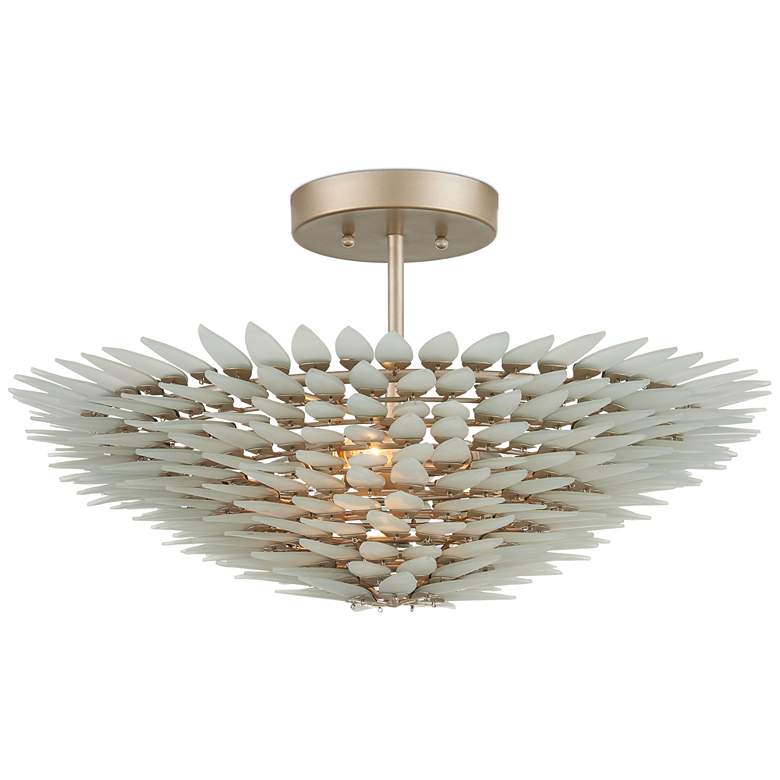 Image 1 Currey & Company 12" x 22" Dahlia 3-Light Semi-Flush Mount