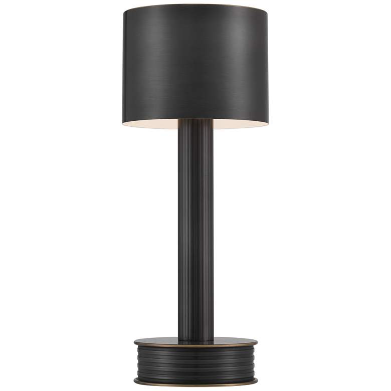 Image 1 Currey & Company 13.0" Traverse Bronze Cordless Rechargeable Table Lamp