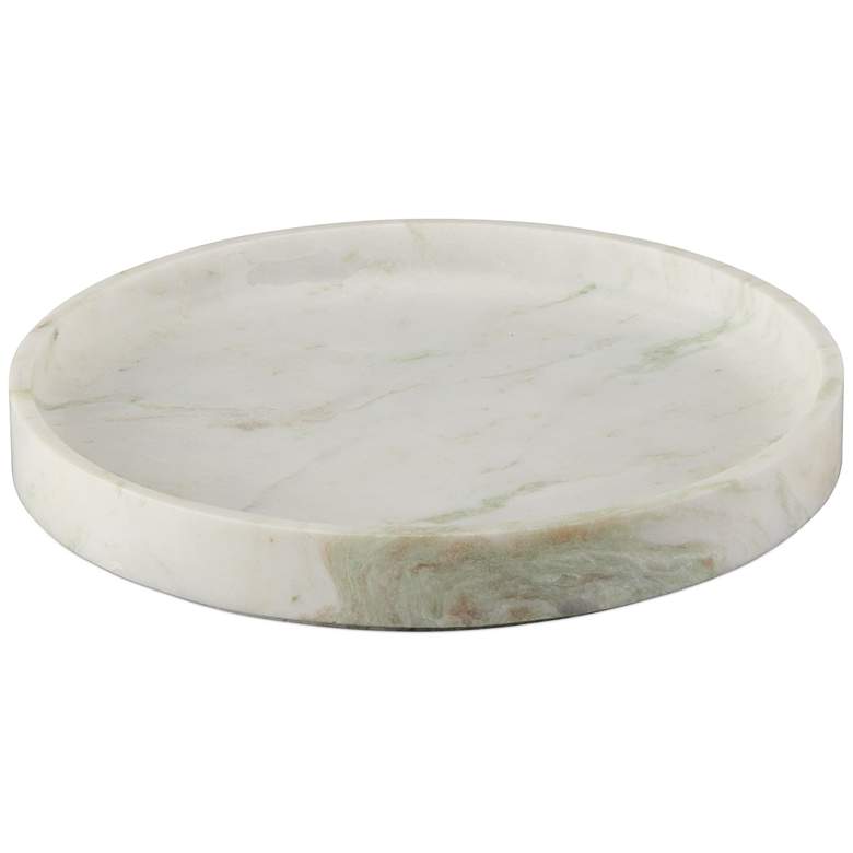 Image 1 Currey & Company 13.5" Bilbao Onyx Round Tray