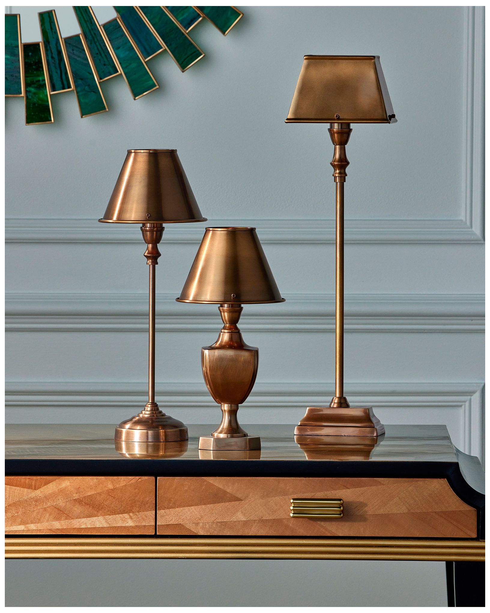 Image 7 Currey & Company 13" High Antique Brass Table Lamp more views