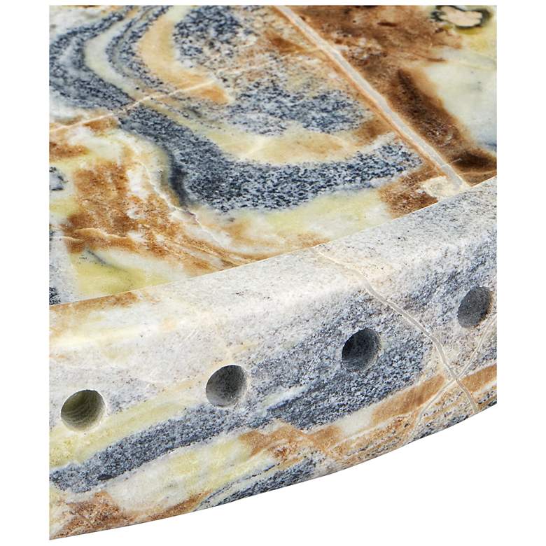 Image 2 Currey & Company 15.75" Freya Floral Jade Marble Tray more views