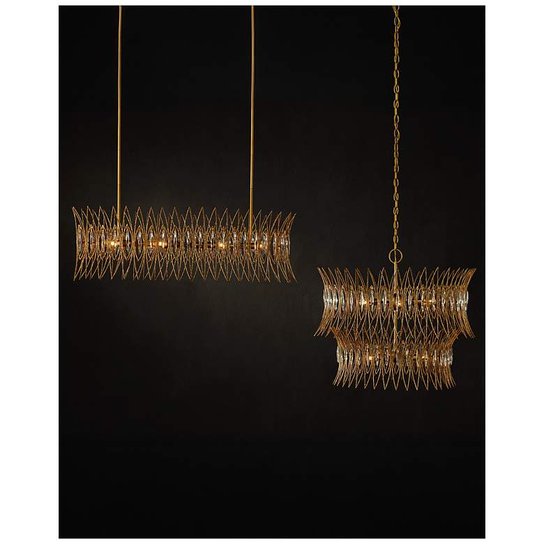 Image 6 Currey & Company 16.75" Marquise Oval Gold 8-Light Chandelier more views
