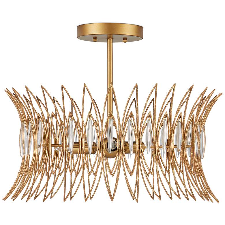 Image 4 Currey & Company 16" x 20" Marquise 3-Light Semi-Flush Mount more views
