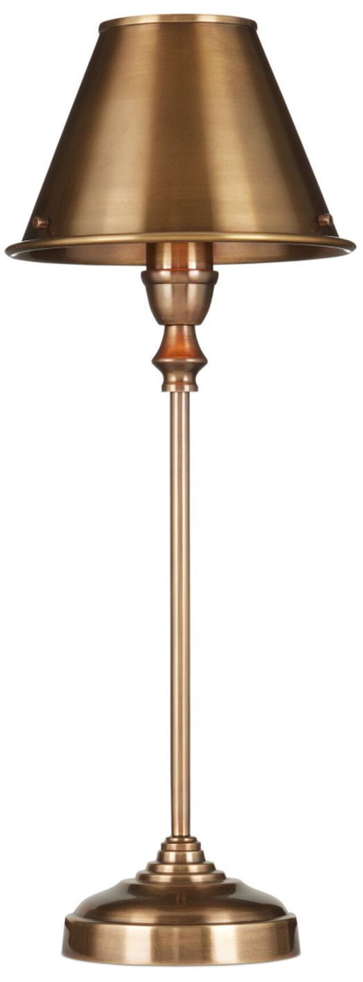 Image 4 Currey & Company 17" High Antique Brass Table Lamp more views