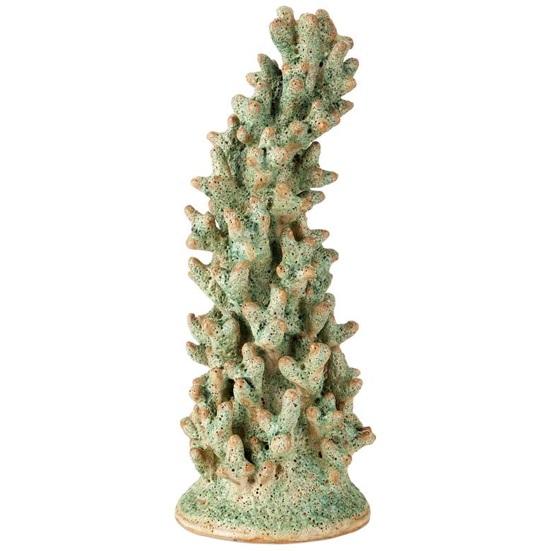 Image 1 Currey & Company 17" x 6" Staghorn Green Coral Object