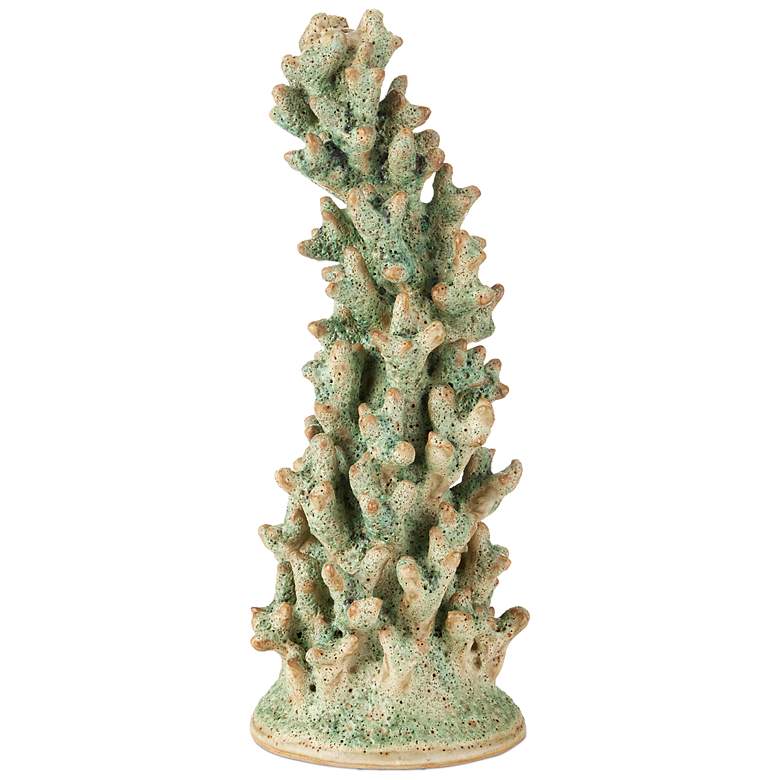 Image 3 Currey & Company 17" x 6" Staghorn Green Coral Object more views
