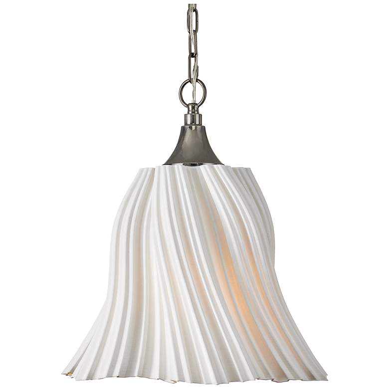 Image 3 Currey & Company 19.5" Twirl White 1-Light Pendant more views