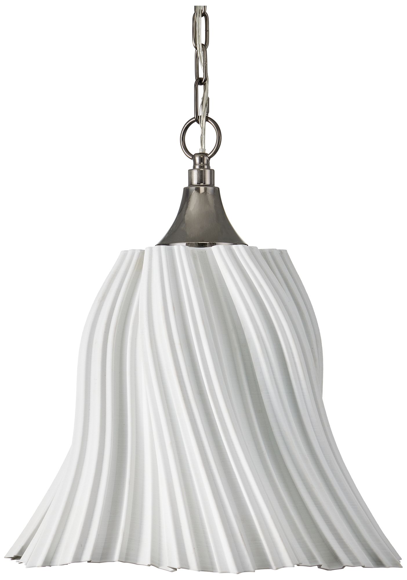 Image 4 Currey & Company 19.5" Twirl White 1-Light Pendant more views