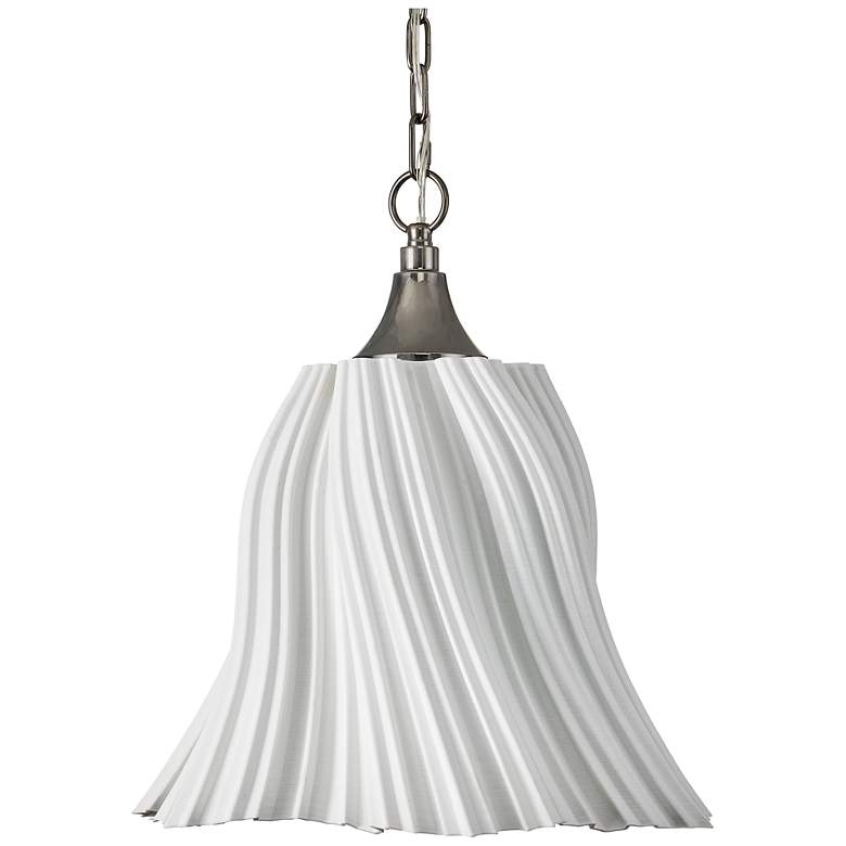 Image 4 Currey & Company 19.5" Twirl White 1-Light Pendant more views