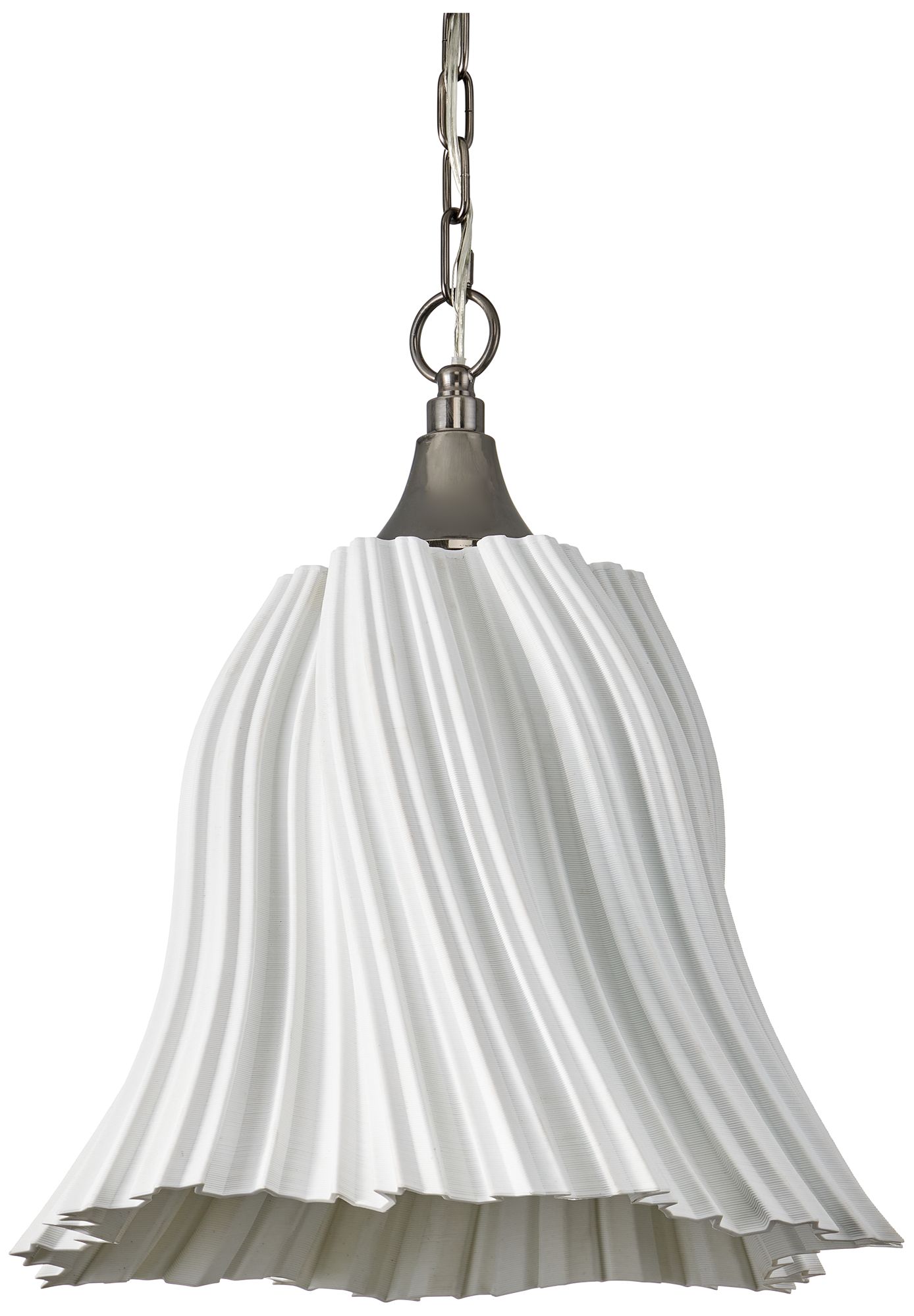 Image 5 Currey & Company 19.5" Twirl White 1-Light Pendant more views