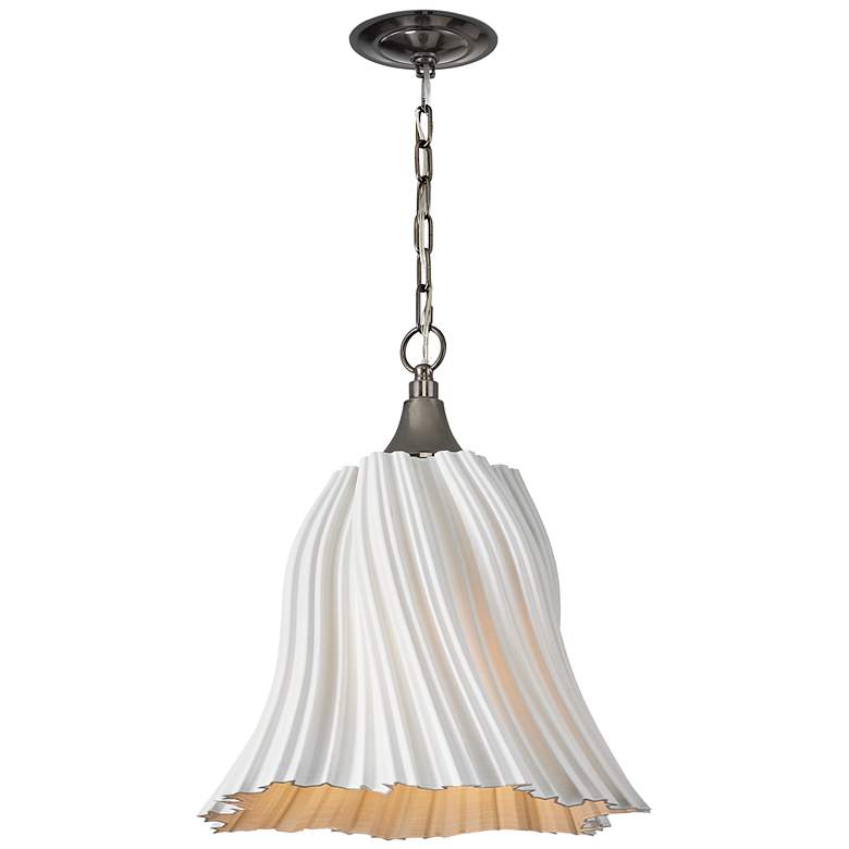 Image 6 Currey & Company 19.5" Twirl White 1-Light Pendant more views