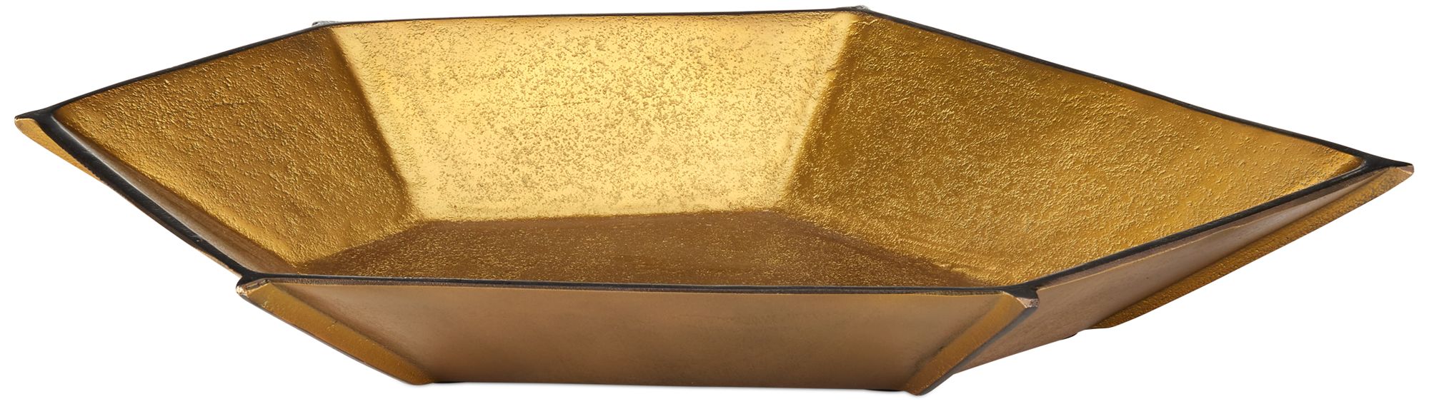 Image 3 Currey & Company 2.5" x 19.375" x 14.75" Merola Antique Brass Bowl more views