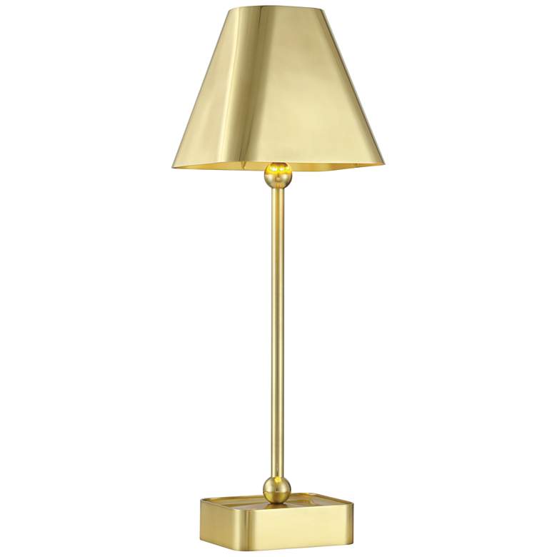 Image 1 Currey & Company 20.0" Gadabout Brass Cordless Rechargeable Table Lamp