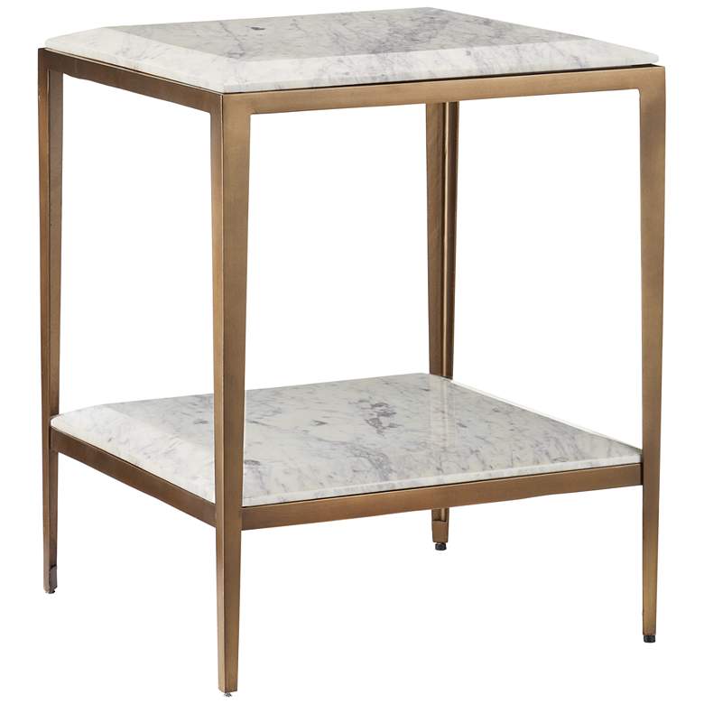 Image 1 Currey & Company 20.5" Oblique Marble Si
