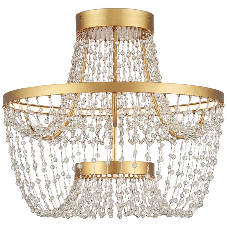 Image 1 Currey & Company 20.5" x 22" Mademoiselle 2-Light Semi-Flush Mount