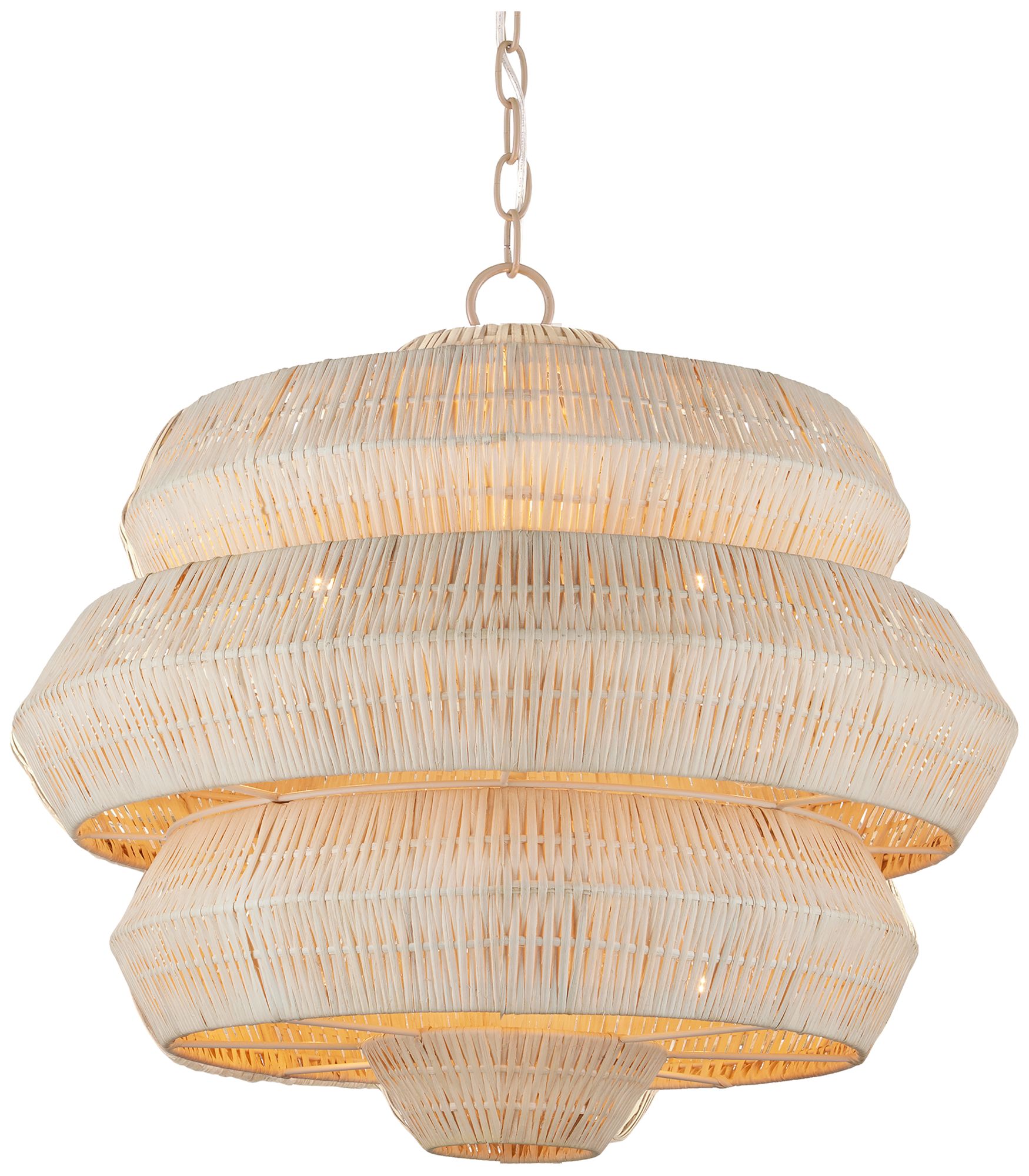 Image 3 Currey & Company 22.5" Antibes Small White 3-Light Chandelier more views