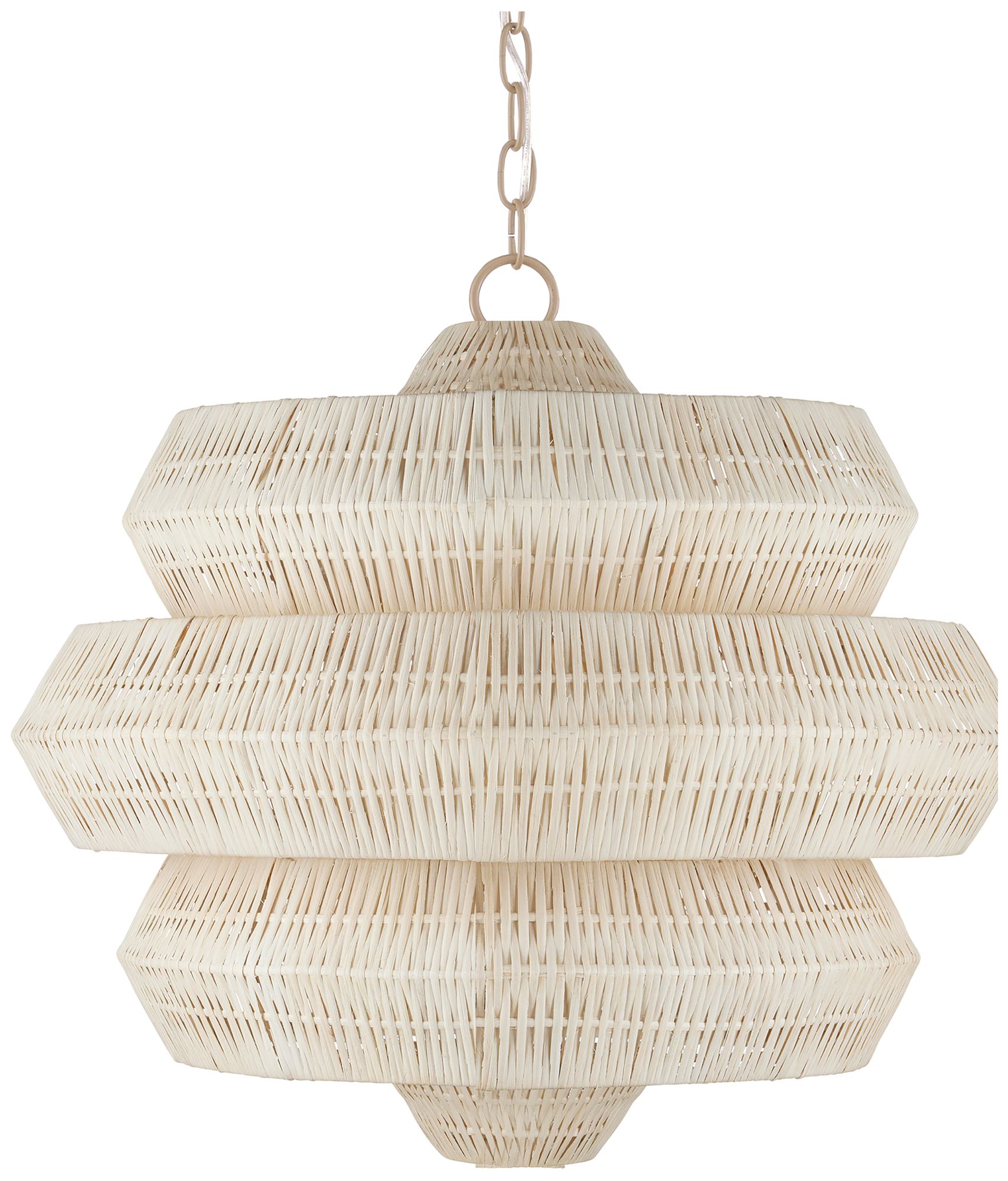 Image 4 Currey & Company 22.5" Antibes Small White 3-Light Chandelier more views