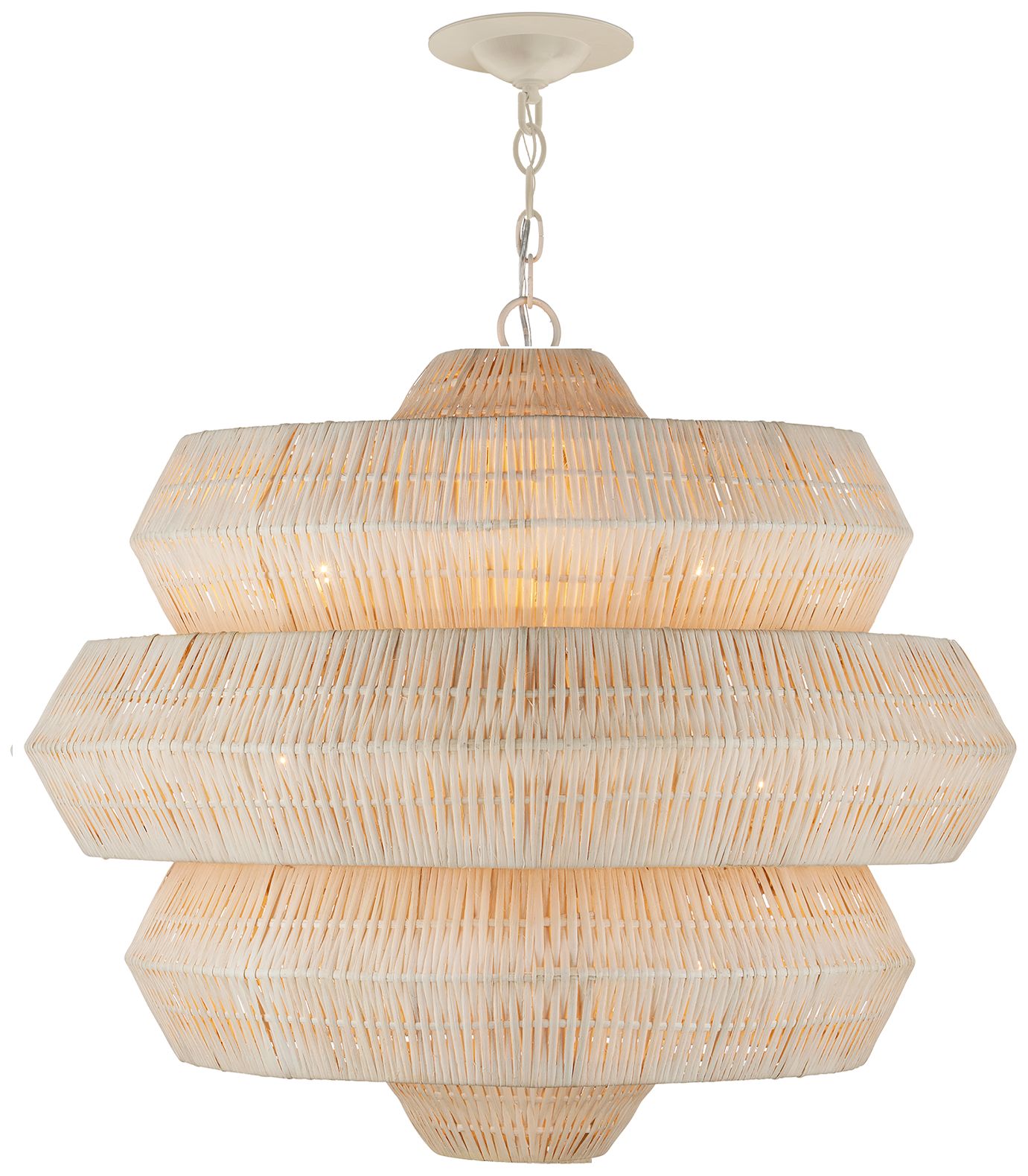 Image 5 Currey & Company 22.5" Antibes Small White 3-Light Chandelier more views