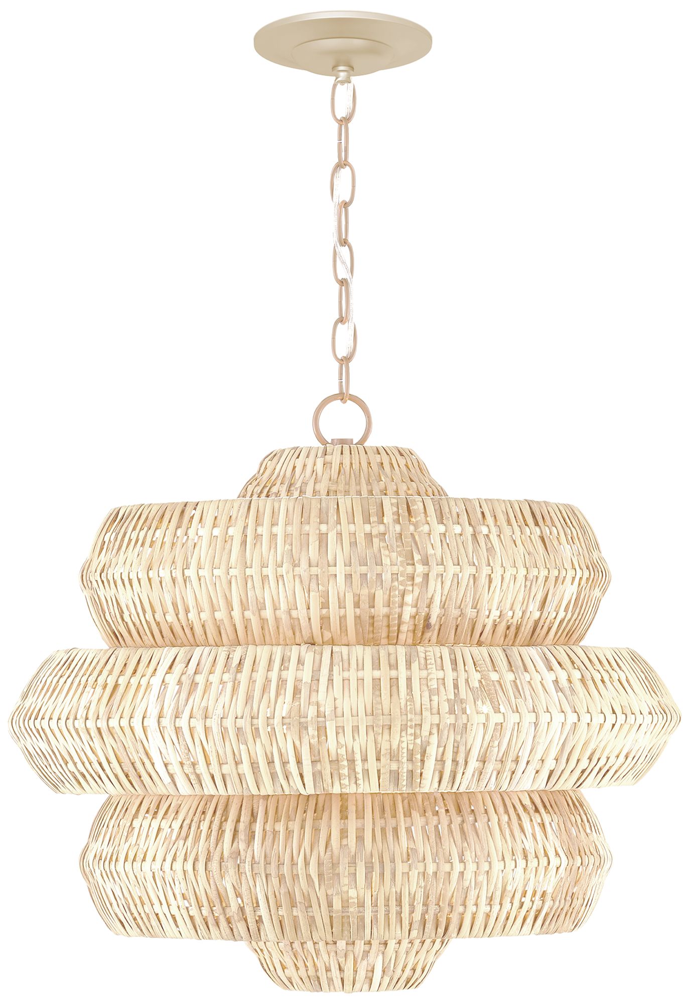 Image 6 Currey & Company 22.5" Antibes Small White 3-Light Chandelier more views