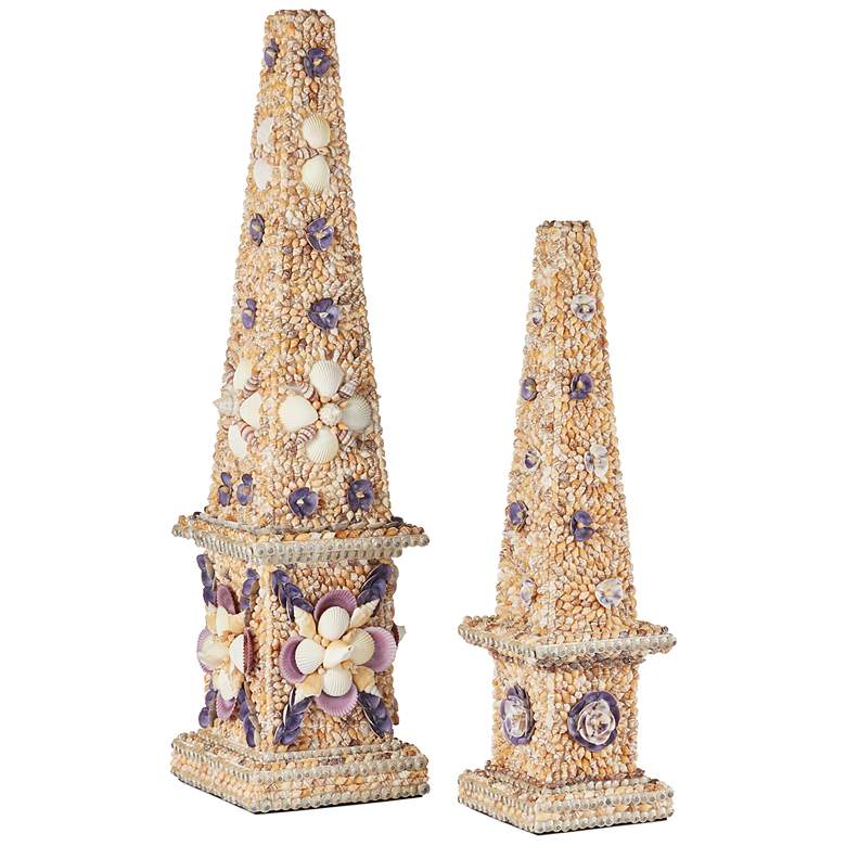 Image 4 Currey & Company 22.75" x 6.25" x 6.25" Coquillage Short Obelisk more views