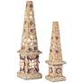 4_Currey & Company 22.75" x 6.25" x 6.25" Coquillage Short Obelisk more views