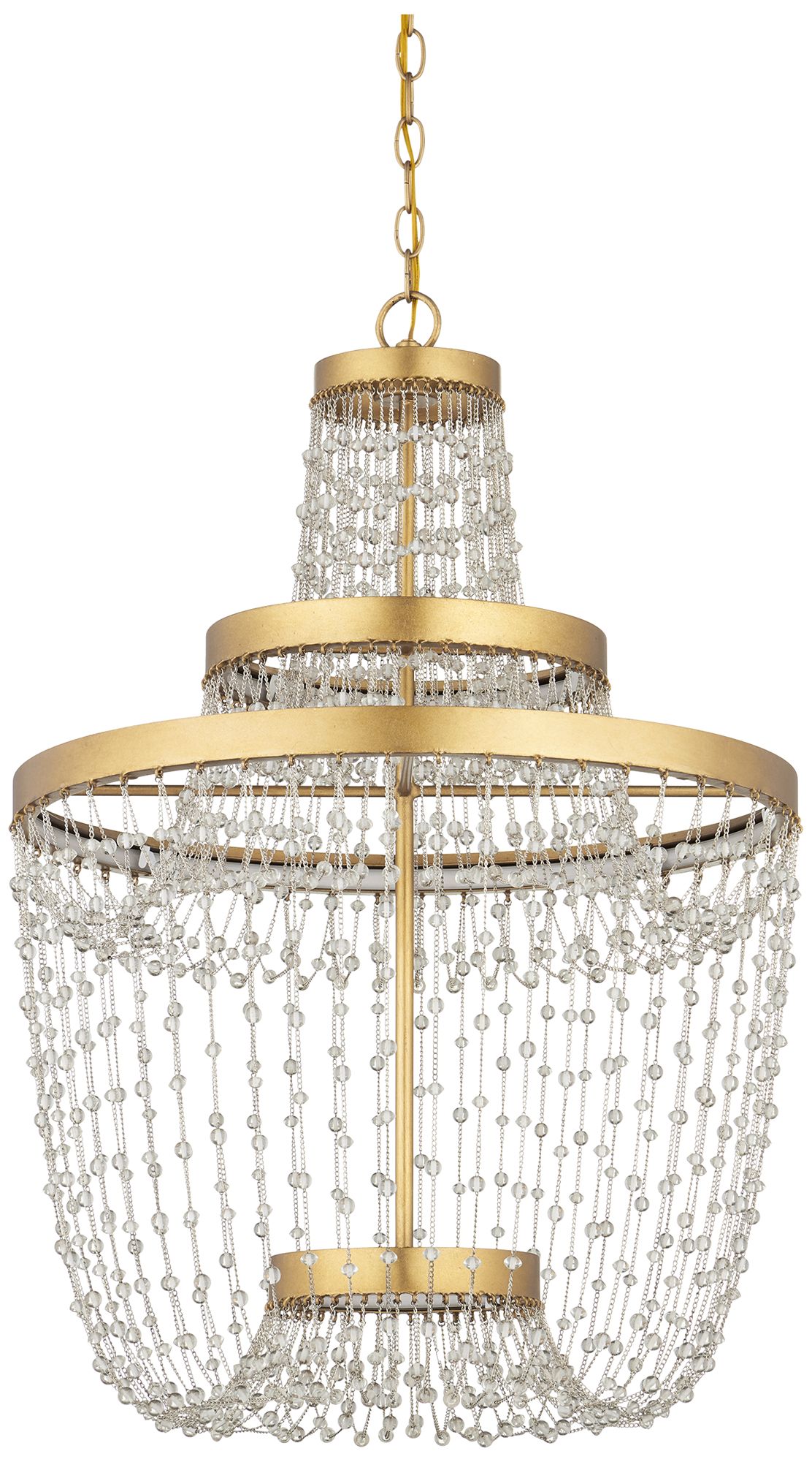 Image 6 Currey & Company 22" Mademoiselle Medium 3-Light Chandelier more views